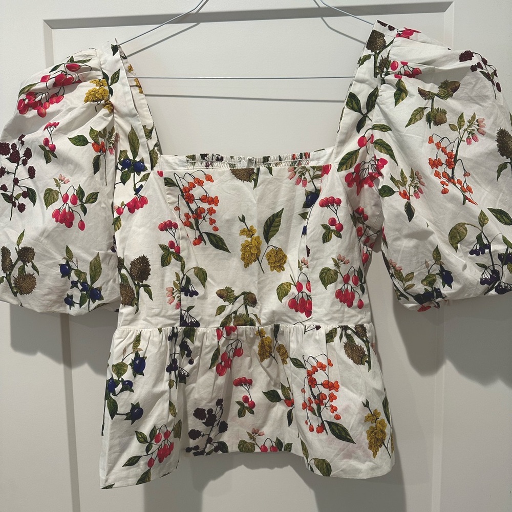 NWT Never Worn Cara Cara NYC Alexis Top Botanical Ivory
